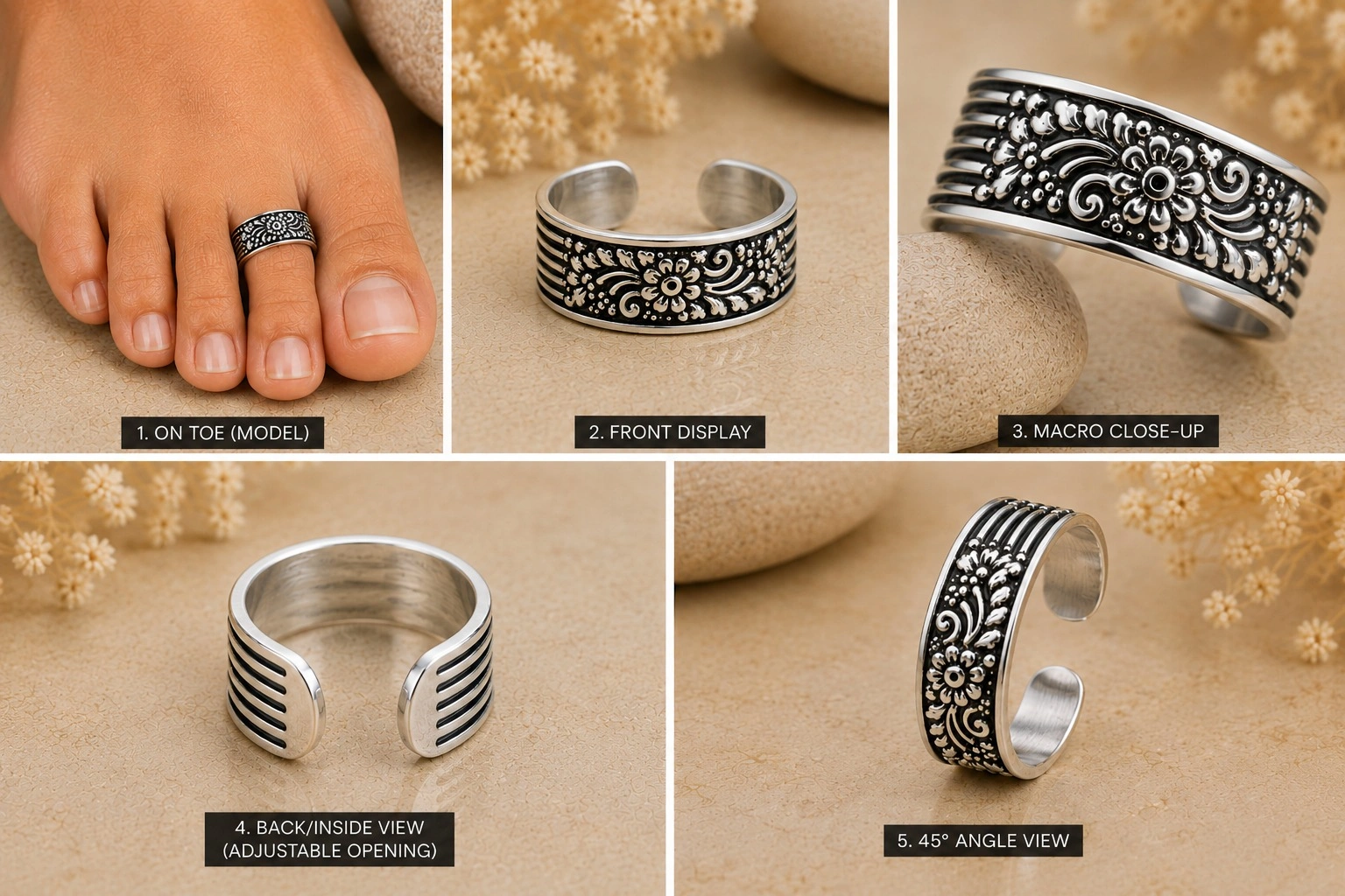 Floral Symphony Toe Ring5