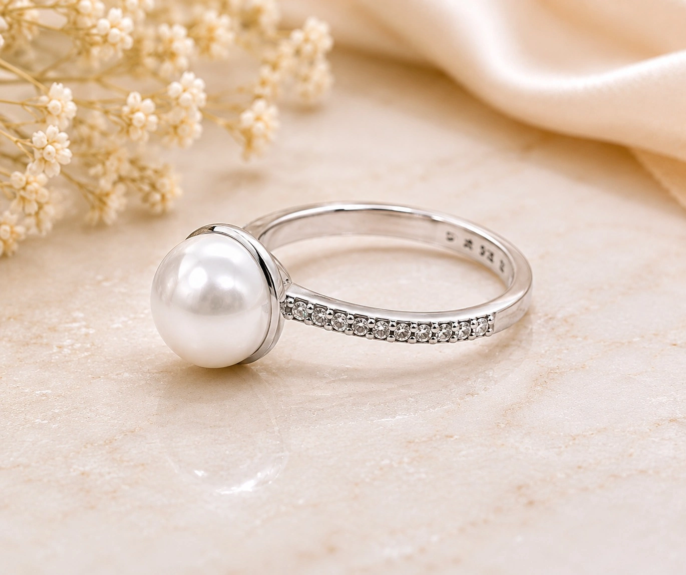Bianca Pearl Ring – 925 Sterling Silver 01