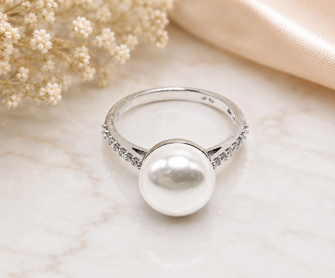 Bianca Pearl Ring – 925 Sterling Silver Main Image