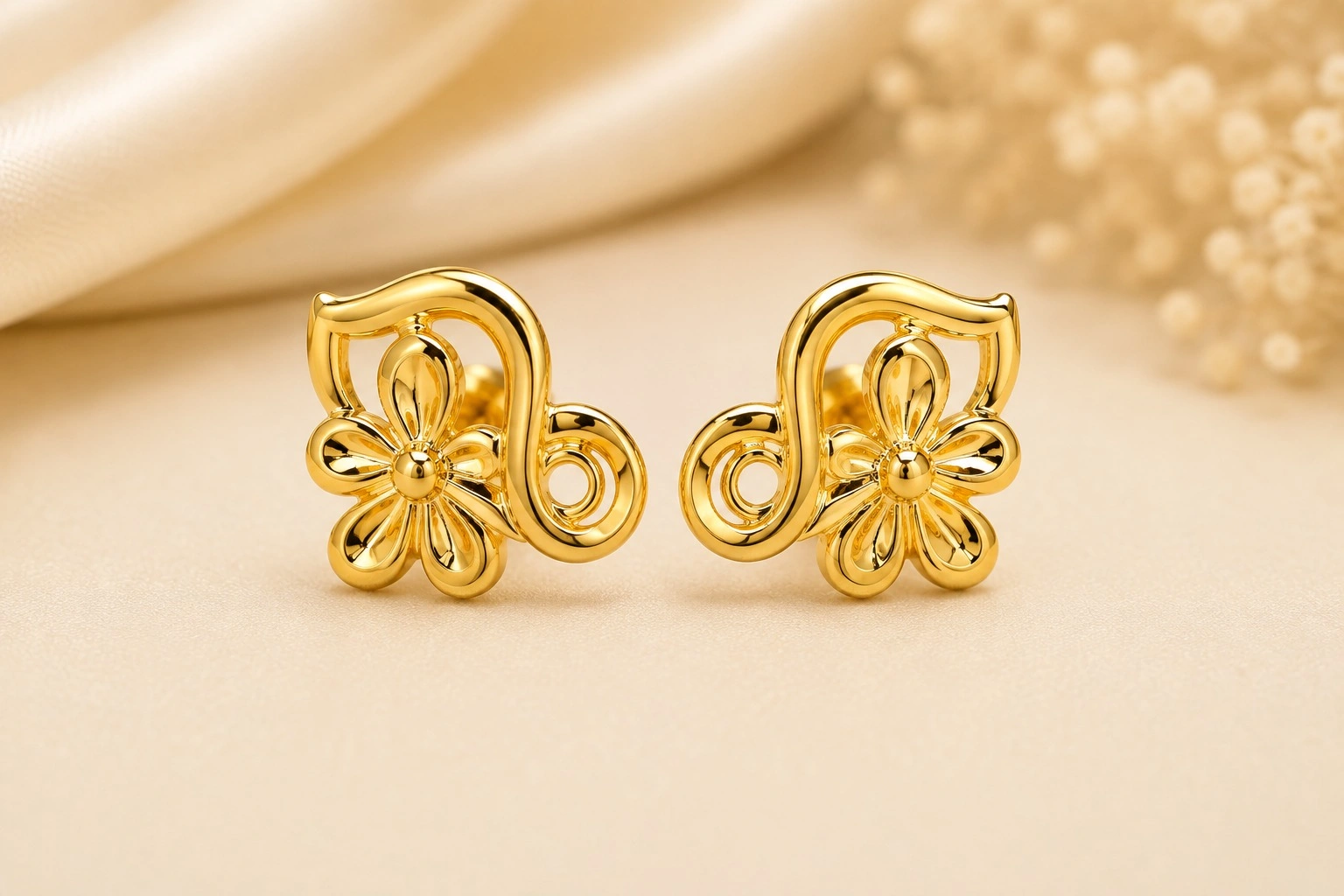 Cascade Gold Stud Earrings 1