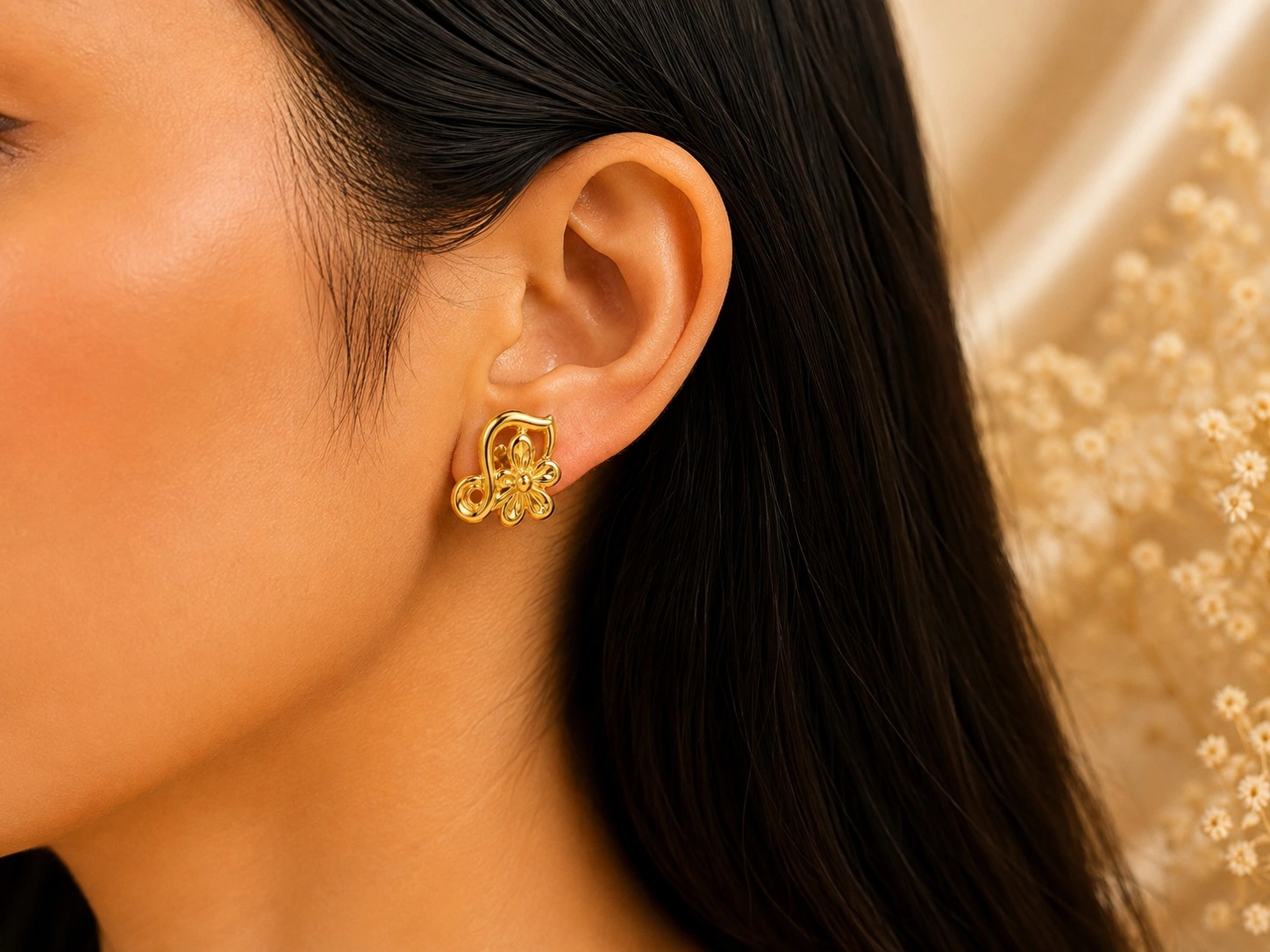 Cascade Gold Stud Earrings 3