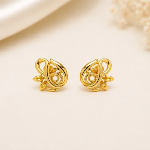 Paisley Grace Gold Stud Earrings